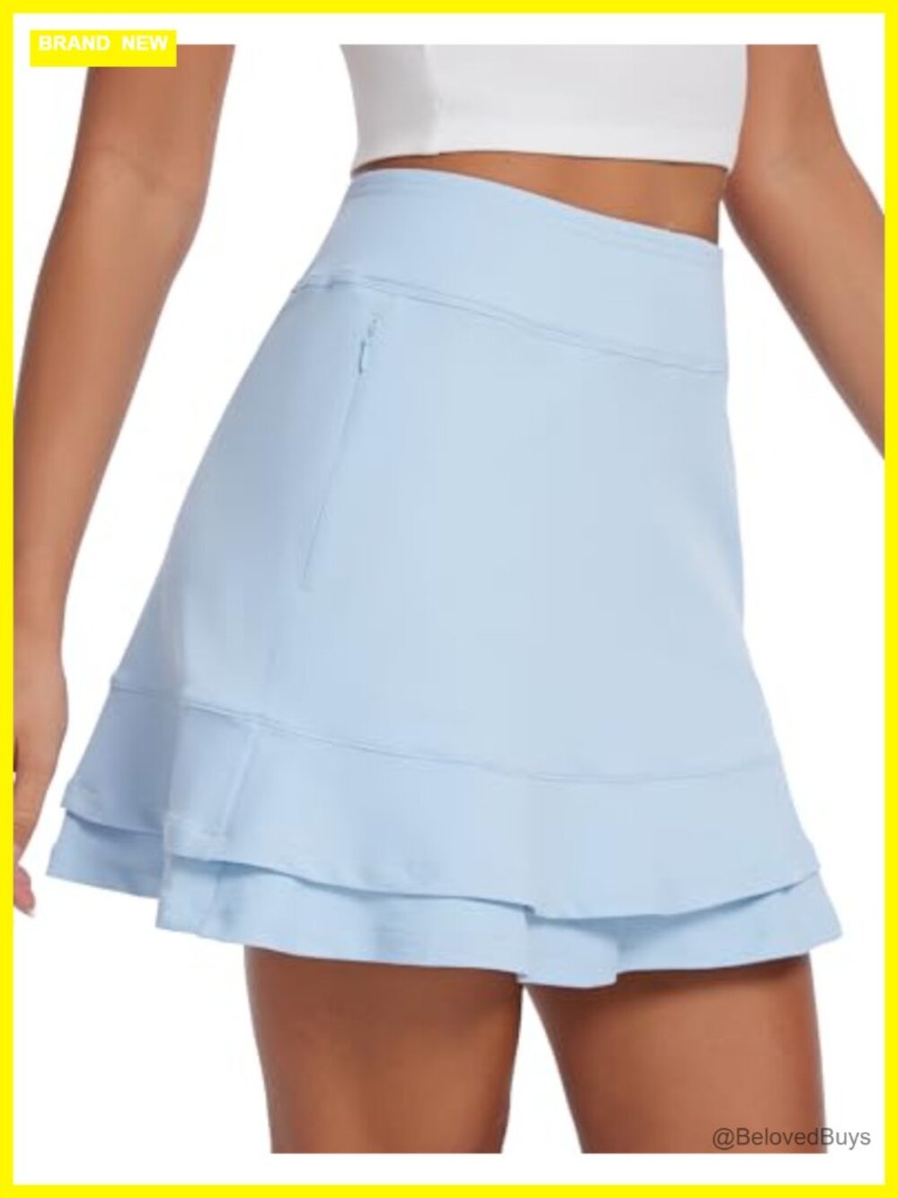 Women's Tennis Skort 16" High Waisted Athletic Golf Ruffle Skirt with Pockets